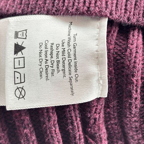 Vintage Eddie Bauer Sweater Mens XL Maroon/Red Cotton Fisherman Cable Knit EUC - Picture 4 of 5